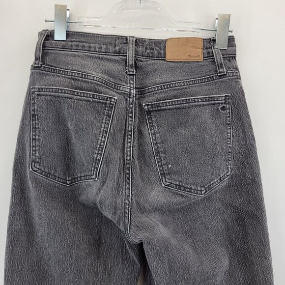 Madewell Jeans Womens 26 Perfect Vintage Straight Faded Black High Rise Raw Hem - Picture 5 of 11